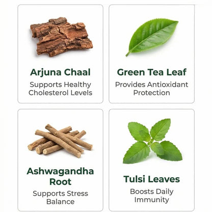 Jaadu Diet Arjuna Cardio Care Tea with Ashwagandha, Shankhpushpi & Brahmi | 50 Tea Bags