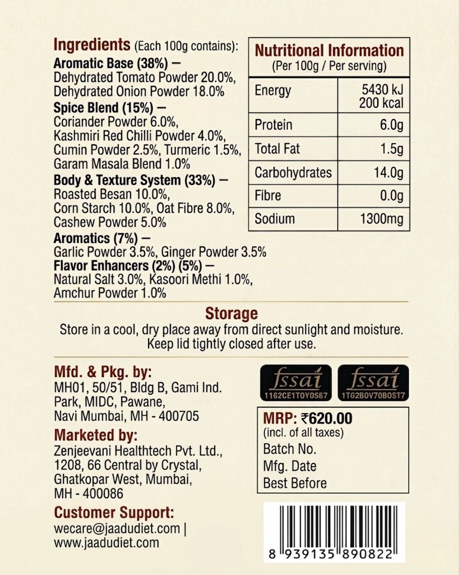 Dr. Bimal's Zero Oil Cooking Masala (ZOC Masala) | 300g Pack